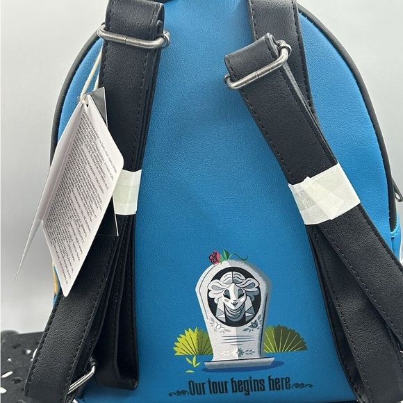 NWT - Loungefly Disney The Haunted Mansion Attraction Cartoon Artwork Backpack - Picture 4 of 9